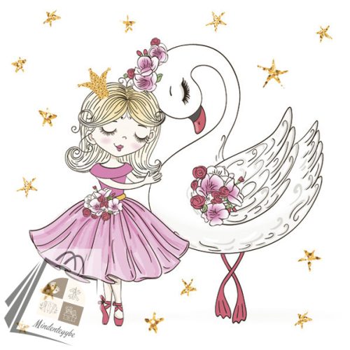 Balett, Balerina With Swan szalvéta 20 db-os 33x33 cm