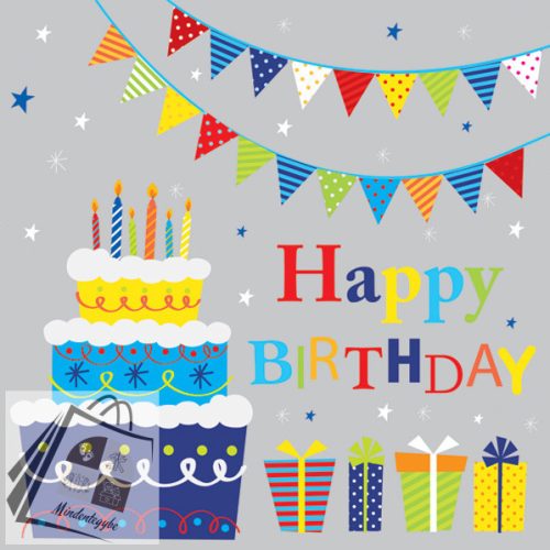 Happy Birthday Gifts and Garlands szalvéta 20 db-os 33x33 cm