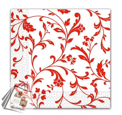 Piros mintás Arabesque Red szalvéta 20 db-os 33x33 cm FSC