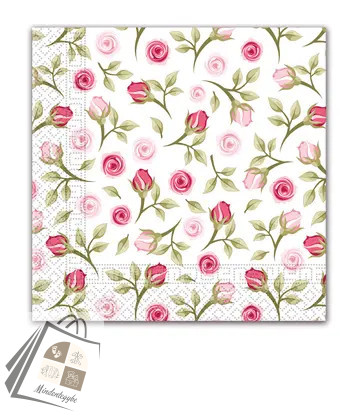 Rózsás Romantic Roses szalvéta 20 db-os 33x33 cm