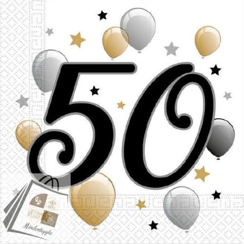 Happy Birthday 50 Milestone szalvéta 20 db-os 33x33 cm