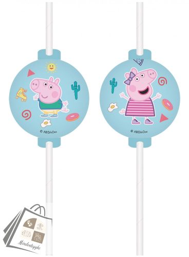 Peppa malac Messy Play papír szívószál, 4 db-os szett FSC