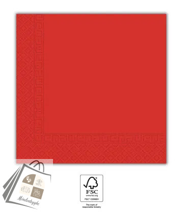 Piros Unicolour Red szalvéta 20 db-os 33x33 cm FSC