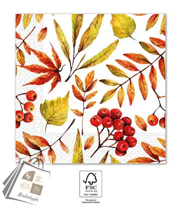 Levél Fallen Leaves szalvéta 20 db-os 33x33 cm FSC