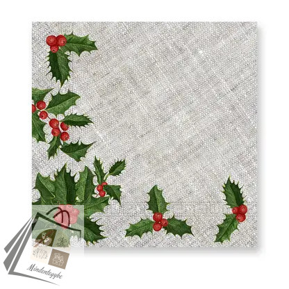 Karácsonyi Mistletoe szalvéta 20 db-os 33x33 cm