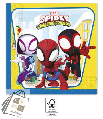 Pókember Spidey szalvéta 20 db-os 33x33 cm FSC