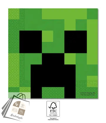 Minecraft Green szalvéta 20 db-os 33x33 cm FSC
