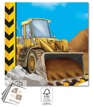 Építkezés Grabber szalvéta 20 db-os 33x33 cm FSC