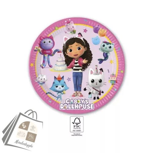 Gabi babaháza Friends papírtányér 8 db-os 23 cm FSC