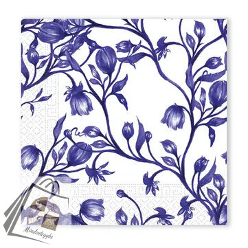 Virágos Blue Porcelain szalvéta 20 db-os 33x33 cm