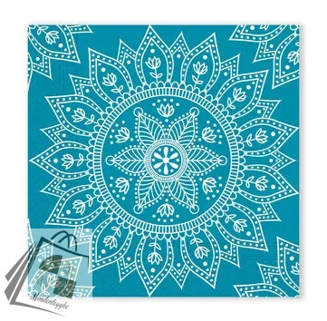 Mandala Petrol White szalvéta 20 db-os, 33x33 cm FSC