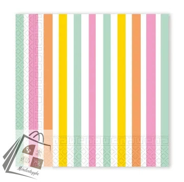 Színes Pastel Stripes szalvéta 20 db-os 33x33 cm FSC