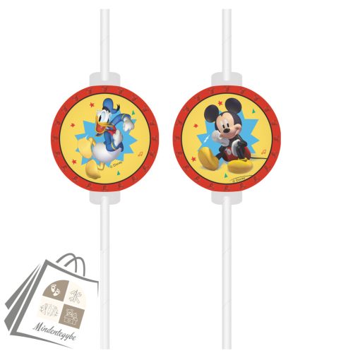 Disney Mickey Jump Into Fun papír szívószál, 4 db-os szett FSC