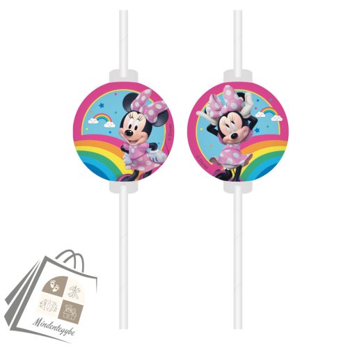 Disney Minnie Makes Me Smile papír szívószál, 4 db-os szett FSC
